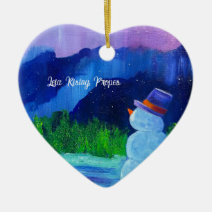Leia Rising Propose Snowman Dream Ceramic Ornement