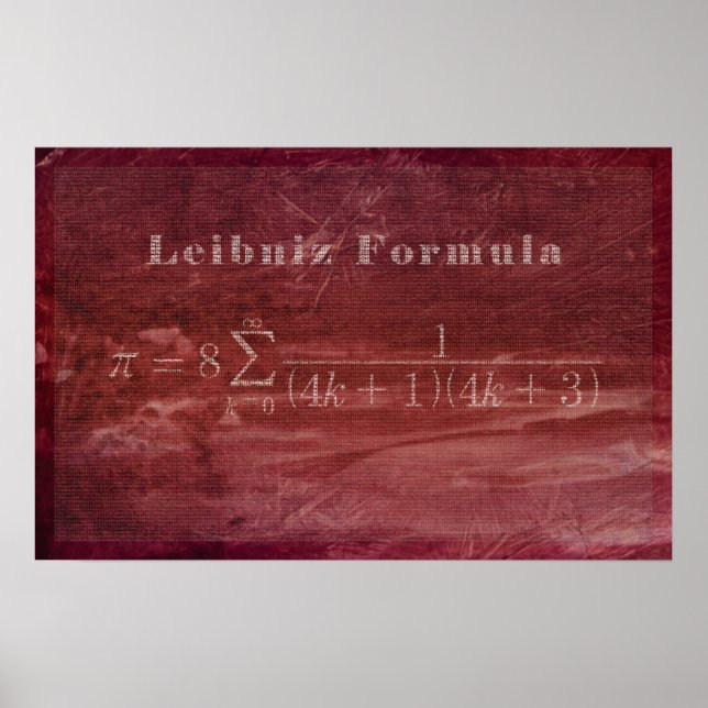 Leibniz Pi Formula - Math Poster (Front)
