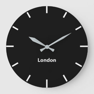 Leicester Black Face Time Zone Newsroom Wall Large Clock