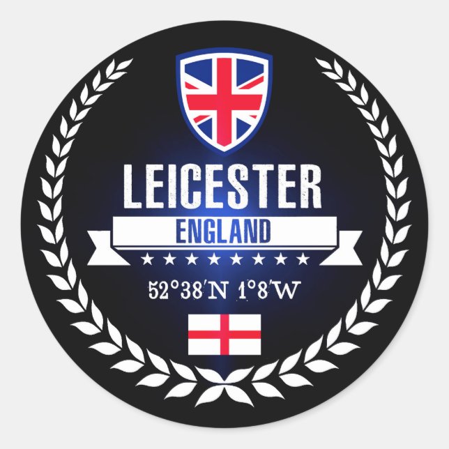 Leicester Classic Round Sticker (Front)