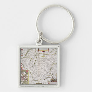 Leicester, engraved by Jodocus Hondius Keychain