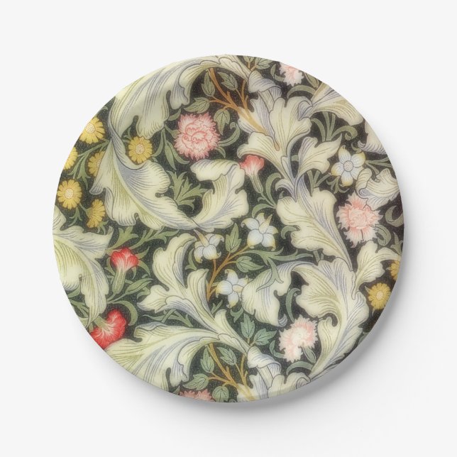 Leicester Vintage Floral Pattern Paper Plate (Front)