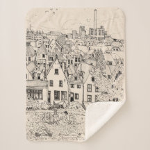 Leiden South Holland Netherlands Pen Ink Drawing