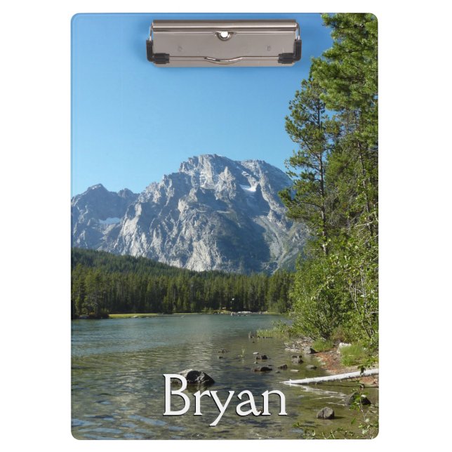 Leigh Lake at Grand Teton National Park Clipboard (Front)