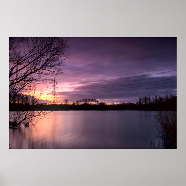 Leighton Buzzard Winter Sunrise (7775) Poster (Front)