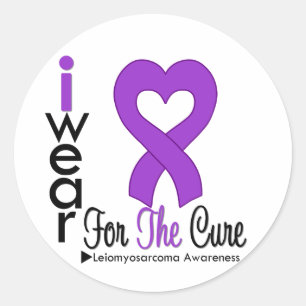 Leiomyosarcoma I Wear Purple Ribbon For The Cure Classic Round Sticker