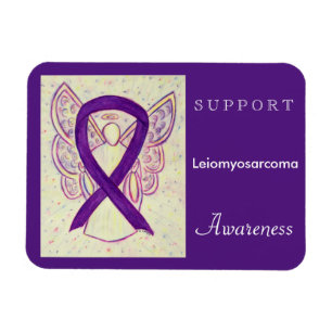 Leiomyosarcoma (LMS) Awareness Ribbon Angel Magnet