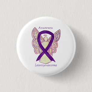 Leiomyosarcoma Purple Awarness Ribbon Angel Pin