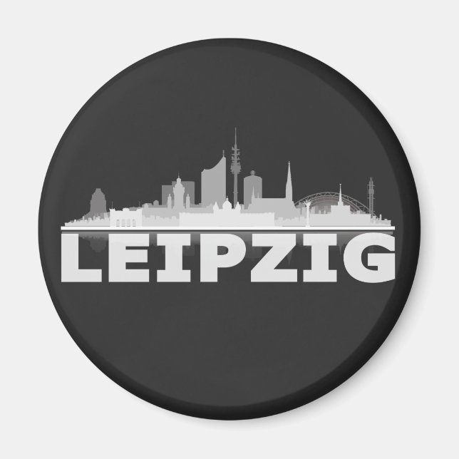 Leipzig City Skyline Aimant / Réfrigérateur (Devant)