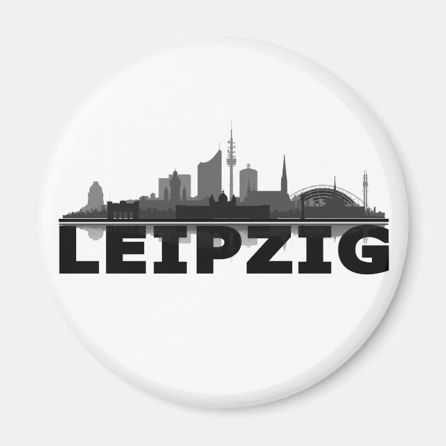 Leipzig City Skyline Magnet / refrigerator magnet (Front)