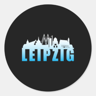 Leipzig Germany City Cityscape Funny Gift Idea Classic Round Sticker