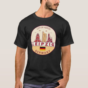Leipzig Germany City Skyline Emblem T-Shirt