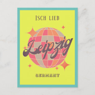 Leipzig Germany colourful yellow decor  Postcard