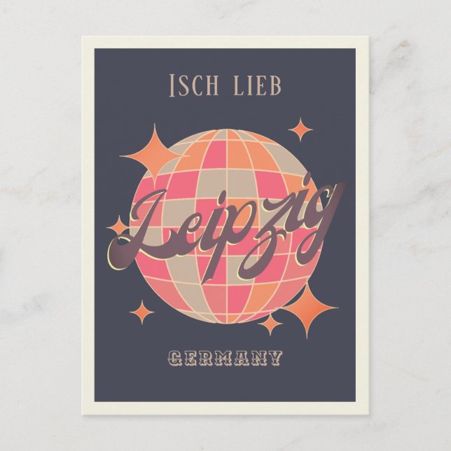 Leipzig Germany retro greeting card postcard (Front)