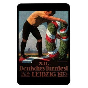 Leipzig, Germany, Tournament, 1913 Vintage Postcar Magnet