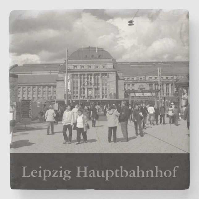 Leipzig Hauptbahnhof Railway Station Stone Coaster (Front)