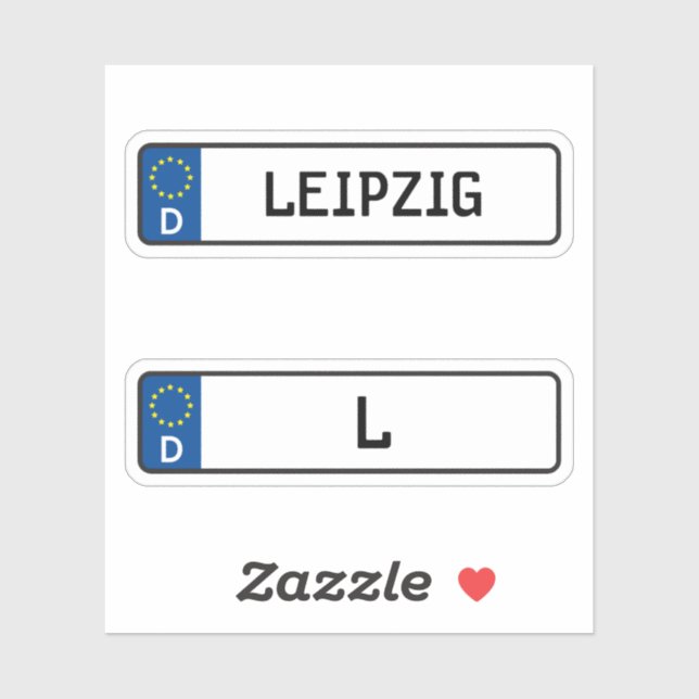 Leipzig kennzeichen, German Car License Plate (Sheet)