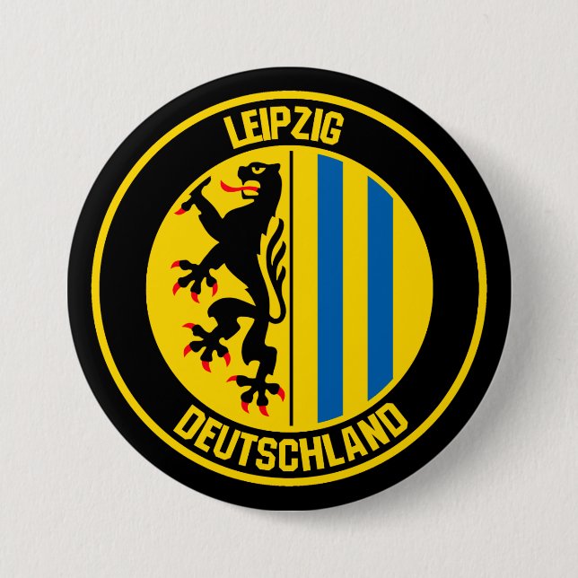 Leipzig Round Emblem 3 Inch Round Button (Front)