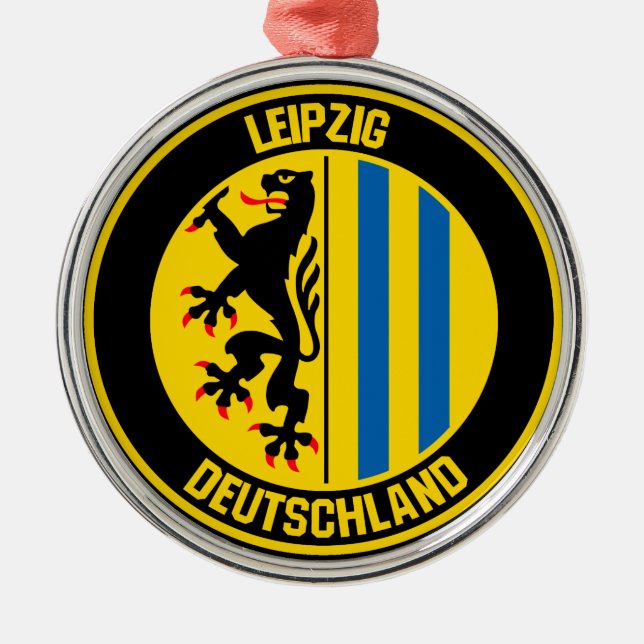 Leipzig Round Emblem Metal Ornament (Front)