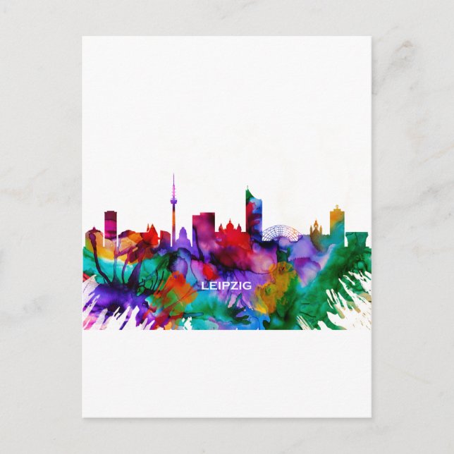 Leipzig Skyline Holiday Postcard (Front)