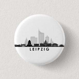 LEIPZIG university Germany City Skyline Silhouette 1 Inch Round Button