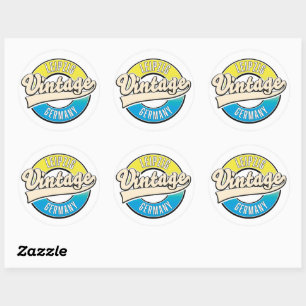 Leipzig vintage style logo. classic round sticker
