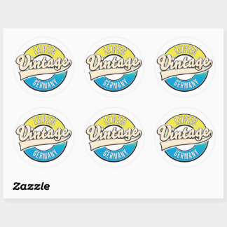 Leipzig vintage style logo. classic round sticker