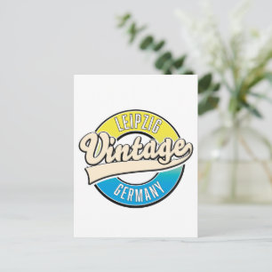 Leipzig vintage style logo. postcard