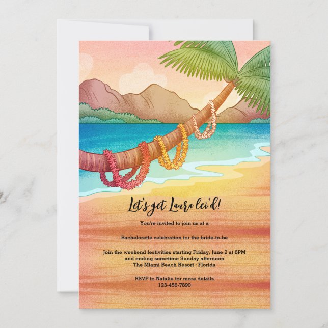 Leis On A Tree Invitation (Front)