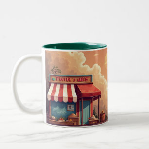 leisurely evening sky Two-Tone coffee mug