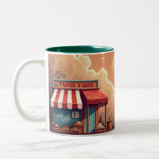 leisurely evening sky Two-Tone coffee mug