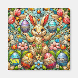 LEITH ~ Easter Bunny and Eggs ~  Magnet