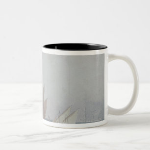 Leith Roads with Shipping, 19th century Two-Tone Coffee Mug