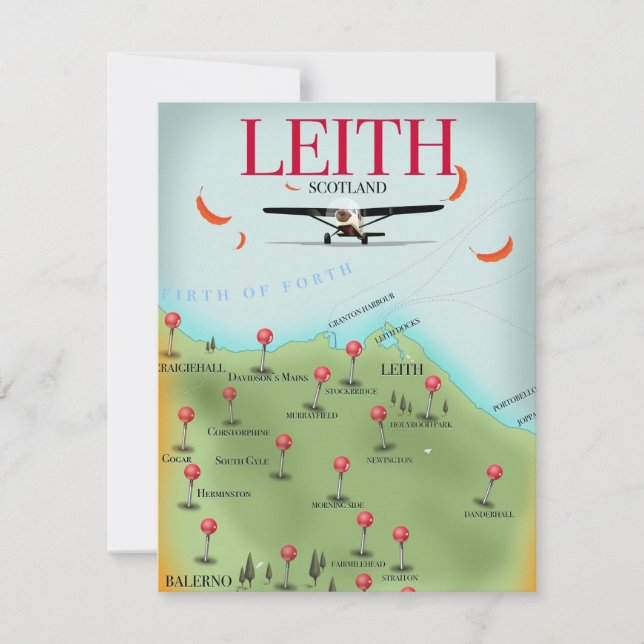 Leith Scotland vintage style map (Front)