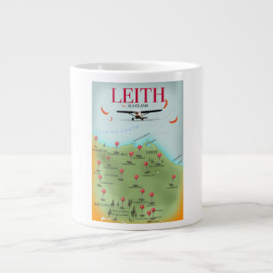 Leith Scotland vintage style map Large Coffee Mug