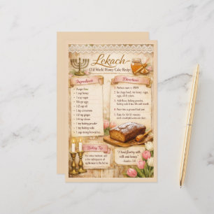 Lekach Old World Honey Cake, Pink Rustic Farmhouse