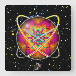 Lektron Orbz Square Wall Clock