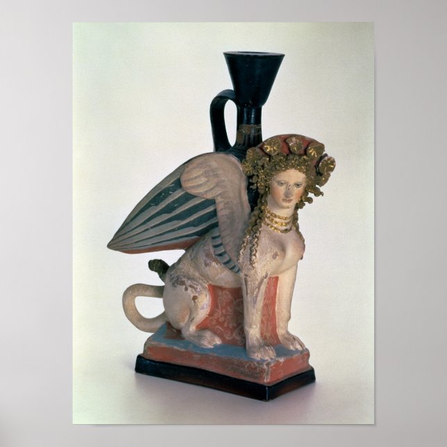 Lekythos in the form of a Sphinx Poster (Front)