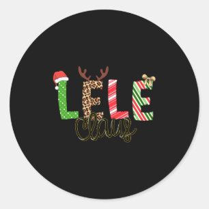 Lele Claus Xmas Happy Family New Santa Claus Chris Classic Round Sticker
