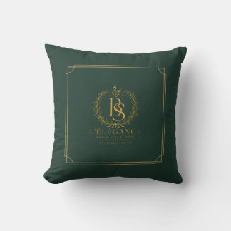 L'Élégance Forest Green & Gold Throw Pillow | Pari