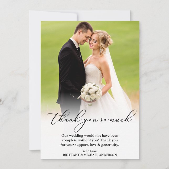 L'élégante Merci de calligraphie tant Mariage (Devant)