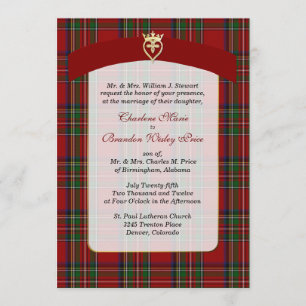L'Élégante Royal Stewart Plaid Faire-part de maria