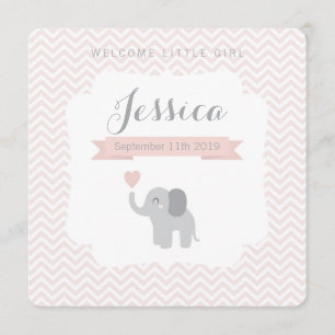 L'Eléphant Faire-part de naissance Chevron Cute