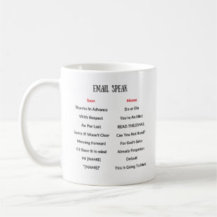 L'email parlent la tasse de traducteur