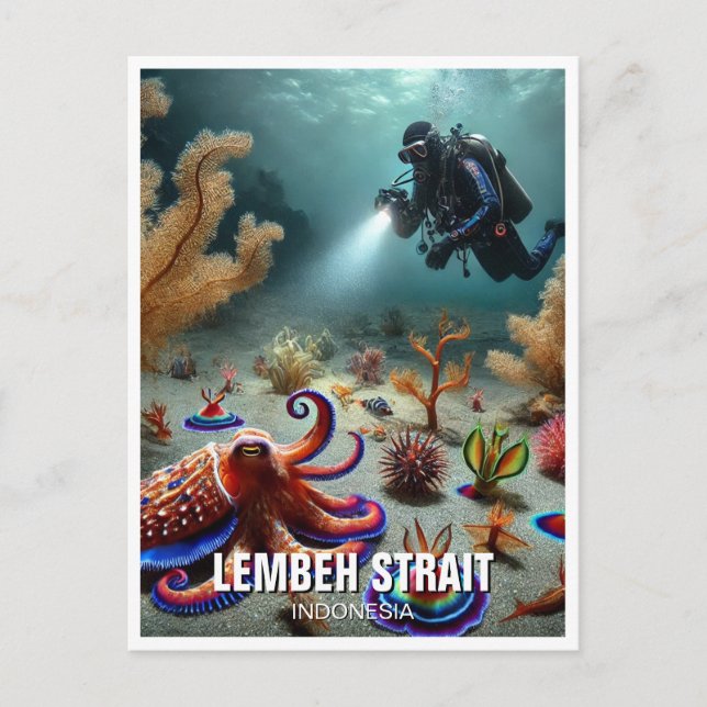 Lembeh Strait Indonesia Scuba Diver Postcard (Front)