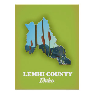 Lemhi County, Idaho map Poster