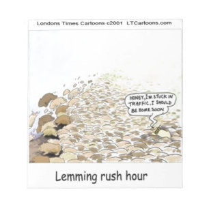 Lemmings Rush Hour Funny Notepad