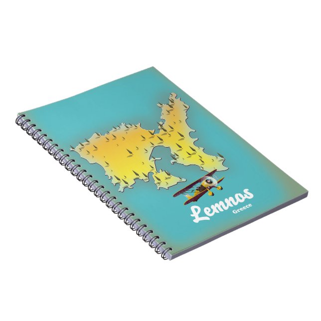 Lemnos greece retro map notebook (Right Side)