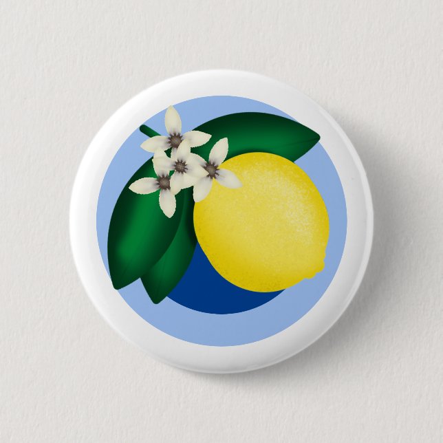 Lemon 2 Inch Round Button (Front)