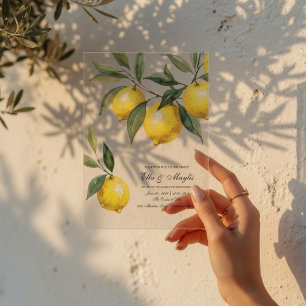 Lemon Acrylic Wedding Invitations